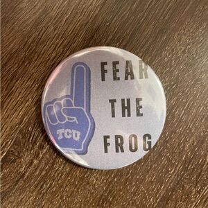 Purple TCU Fear the Frog Button